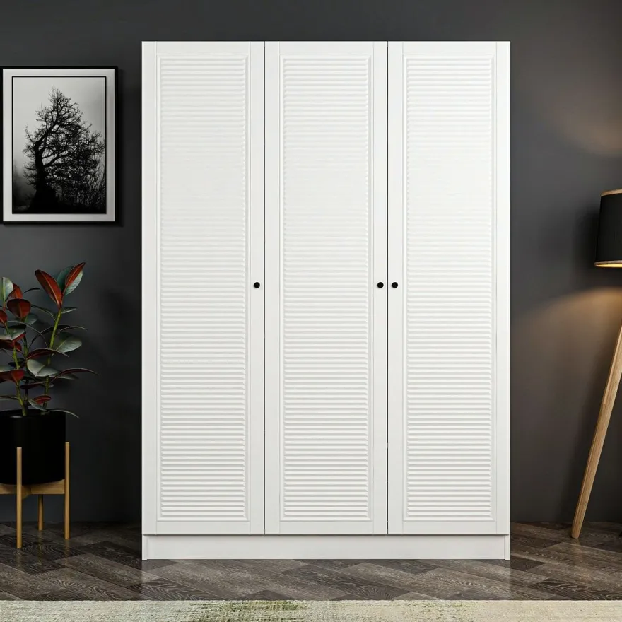 Vaatekaappi Linento Furniture Kale 2291 210x135cm valkoinen