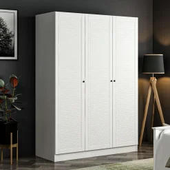 Vaatekaappi Linento Furniture Kale 2291 210x135cm valkoinen