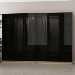 Vaatekaappi Linento Furniture Kale 210x270cm 4 vetolaatikkoa eri värejä