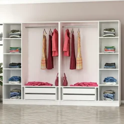 Vaatekaappi Linento Furniture Kale 210x270cm 4 vetolaatikkoa eri värejä