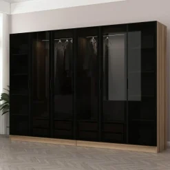 Vaatekaappi Linento Furniture Kale 210x270cm 4 vetolaatikkoa eri värejä