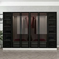 Vaatekaappi Linento Furniture Kale 210x270cm 4 vetolaatikkoa eri värejä