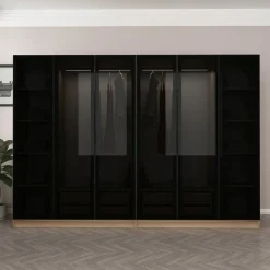 Vaatekaappi Linento Furniture Kale 210x270cm 4 vetolaatikkoa eri värejä