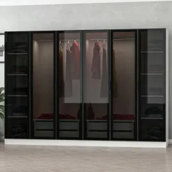 Vaatekaappi Linento Furniture Kale 210x270cm 4 vetolaatikkoa eri värejä