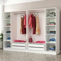 Vaatekaappi Linento Furniture Kale 210x270cm 4 vetolaatikkoa eri värejä