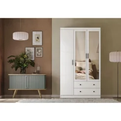 Vaatekaappi Linento Furniture Lavinia 1053 105cm valkoinen