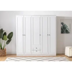 Vaatekaappi Linento Furniture Lia 52 210, valkoinen