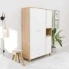 Vaatekaappi Linento Furniture Lisa 3522, tammi/valkoinen
