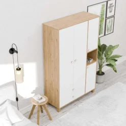 Vaatekaappi Linento Furniture Lisa 3522, tammi/valkoinen