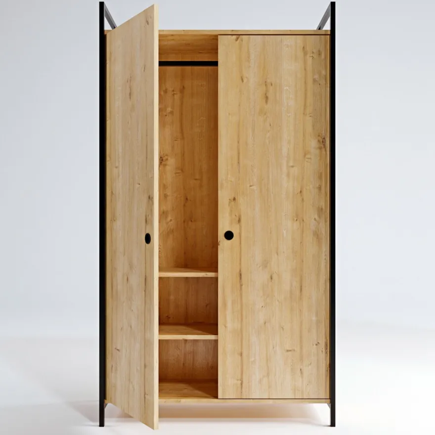 Vaatekaappi Linento Furniture L614, 100x180cm, ruskea