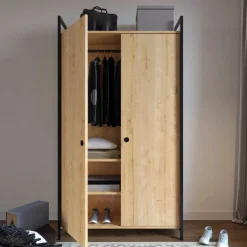 Vaatekaappi Linento Furniture L614, 100x180cm, ruskea