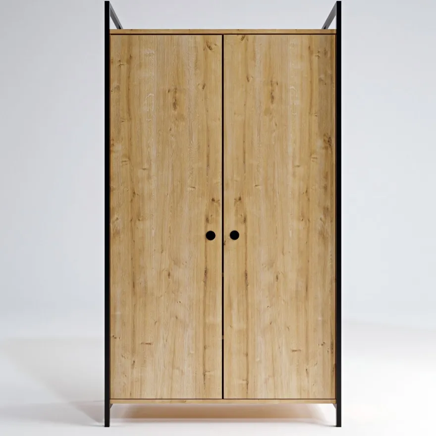 Vaatekaappi Linento Furniture L614, 100x180cm, ruskea