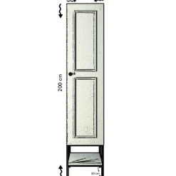 Vaatekaappi Linento Furniture Martin 1, 42cm, valkoinen