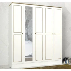 Vaatekaappi Linento Furniture Ravenna 5, valkoinen, 175cm