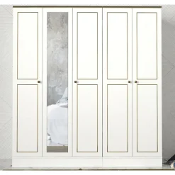 Vaatekaappi Linento Furniture Ravenna 5, valkoinen, 175cm