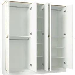 Vaatekaappi Linento Furniture Ravenna 5, valkoinen, 175cm