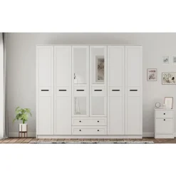 Vaatekaappi Linento Furniture Rb-168-01-012, 210x184cm, mattavalkoinen
