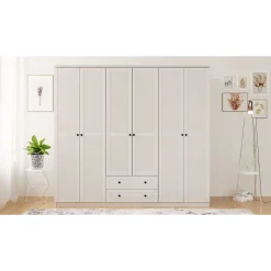 Vaatekaappi Linento Furniture Rb-064, 210x184cm, mattavalkoinen