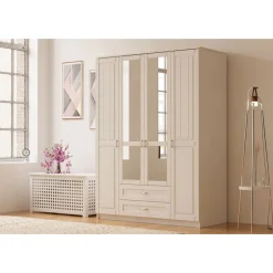Vaatekaappi Linento Furniture Rb-121-01, 140x210cm, mattavalkoinen