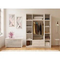 Vaatekaappi Linento Furniture Rb-121-01, 140x210cm, mattavalkoinen