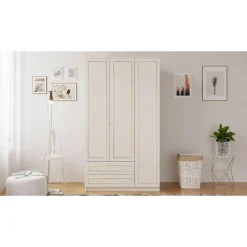 Vaatekaappi Linento Furniture Rb-076, 105x182cm, mattavalkoinen