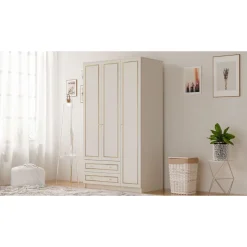 Vaatekaappi Linento Furniture Rb-076, 105x182cm, mattavalkoinen