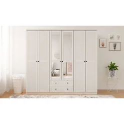 Vaatekaappi Linento Furniture Rb-064-02, 210x210cm, mattavalkoinen