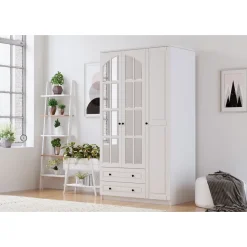 Vaatekaappi Linento Furniture Rb-011, 105x210cm, mattavalkoinen