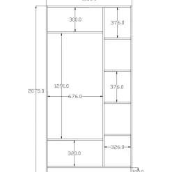 Vaatekaappi Linento Furniture Rb-011, 105x210cm, mattavalkoinen