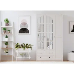 Vaatekaappi Linento Furniture Rb-011, 105x210cm, mattavalkoinen