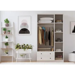 Vaatekaappi Linento Furniture Rb-011, 105x210cm, mattavalkoinen