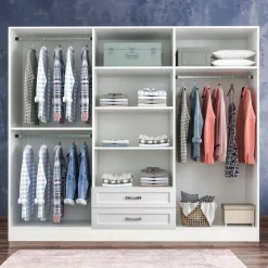 Vaatekaappi Linento Furniture Rb-053, 210x210cm, mattavalkoinen