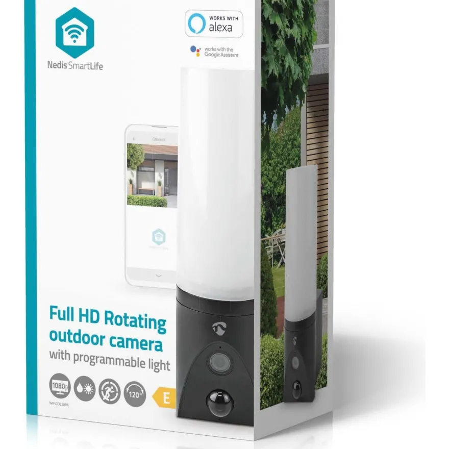 Valvontakamera ulos Nedis SmartLife Wi-Fi WIFICOL20BK
