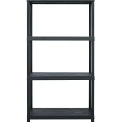 Varastohyllyt, 5kpl, muovi, 60x30x138cm, musta