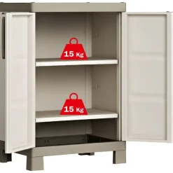 Varastokaappi hyllyillä Excellence beige ja taupe, eri kokoja (00843)