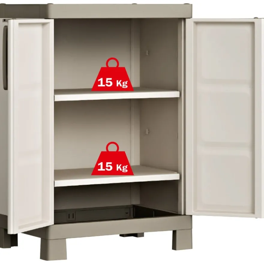 Varastokaappi hyllyillä Excellence beige ja taupe, eri kokoja (00843)