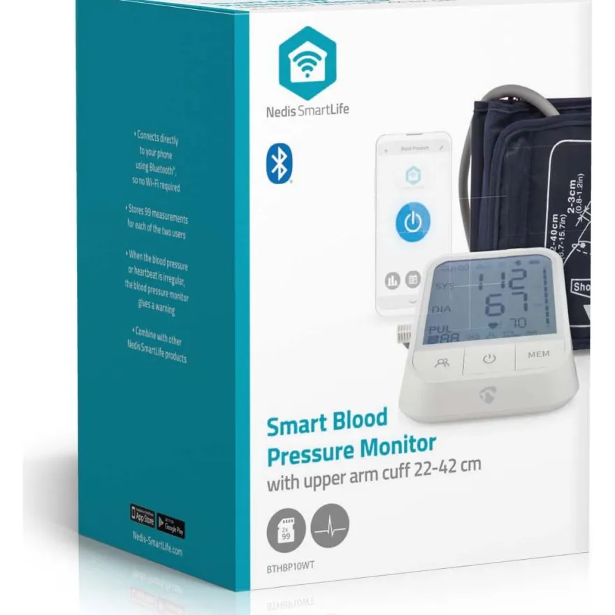 Verenpainemittari Nedis BTHBP10WT SmartLife Bluetooth