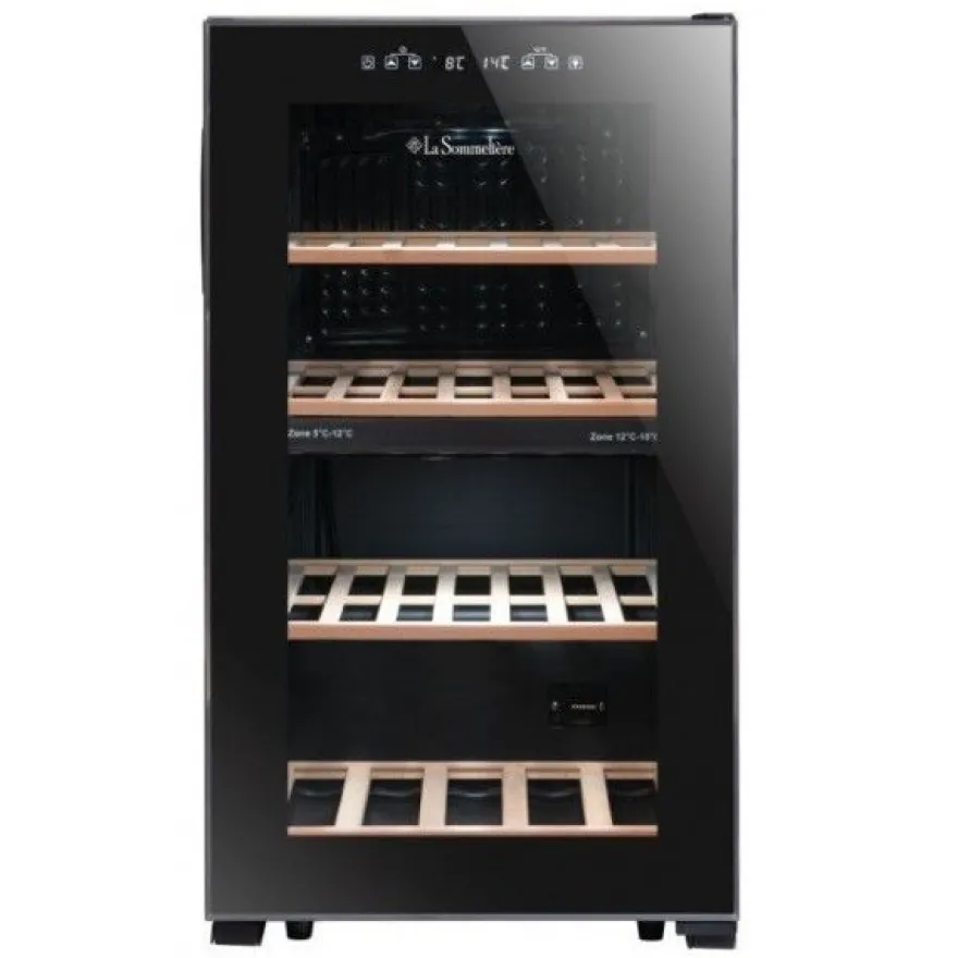 Viinikaappi la Sommeliere lS512ZBLACK, 48cm, 2 lämpötila-aluetta, vapaasti seisova, musta