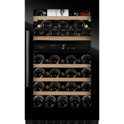 Viinikaappi mQuvée WineCave 800 50D Fullglass WCD50FGB-800, 49.5cm, 2 lämpötila-aluetta, integroitava, musta