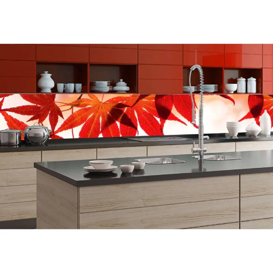 Välitilatarra Dimex Red Leaves, 180-350x60cm