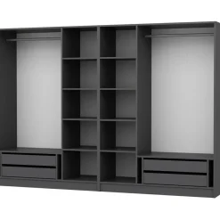 Walk-in closet Linento Furniture Kale 4940 190x270cm antrasiitti