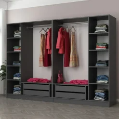 Walk-in closet Linento Furniture Kale 4940 190x270cm antrasiitti