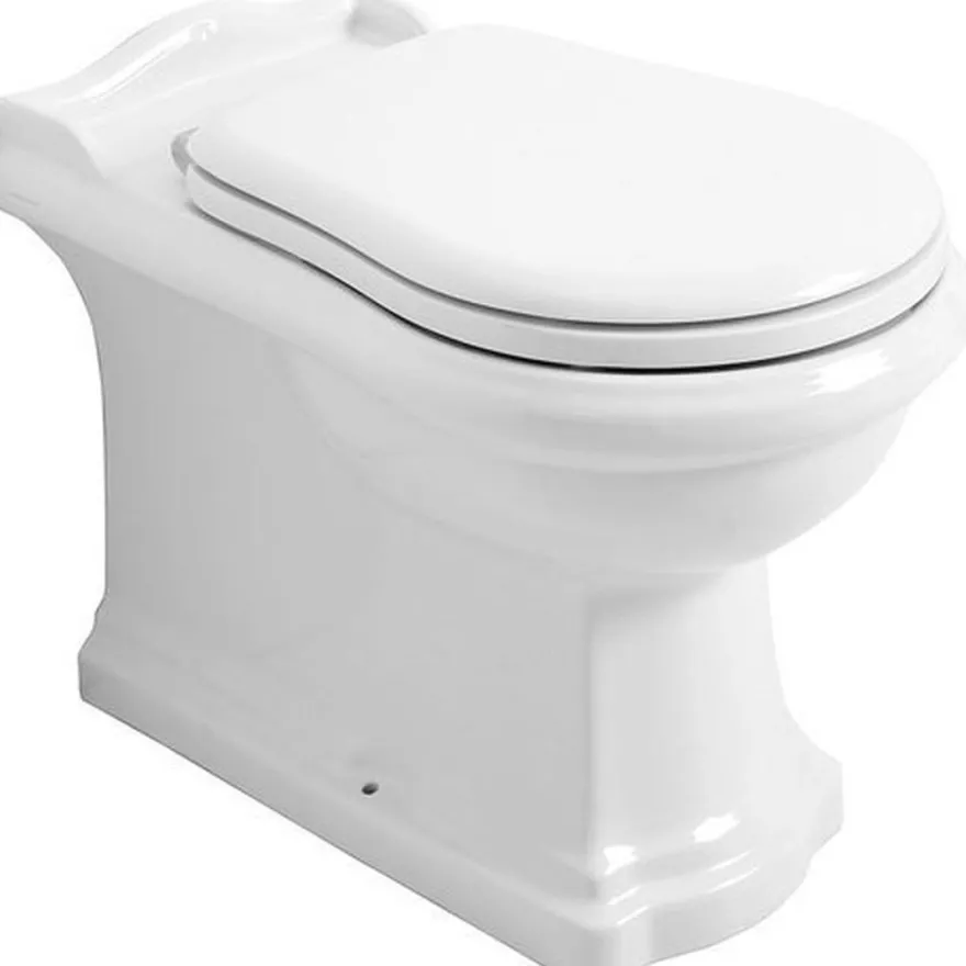 WC-istuin Kerasan Retro, lattiamalli, S/P-lukko, valkoinen