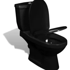 WC-istuin vesisäiliöllä musta