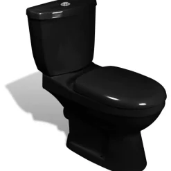 WC-istuin vesisäiliöllä musta