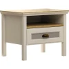 Yöpöytä Linento Furniture FRN-21017, 60x44cm, kerma/ruskea/harmaa