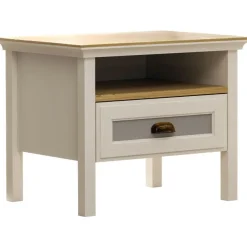 Yöpöytä Linento Furniture FRN-21017, 60x44cm, kerma/ruskea/harmaa