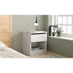 Yöpöytä Linento Furniture LV26, hopeanharmaa