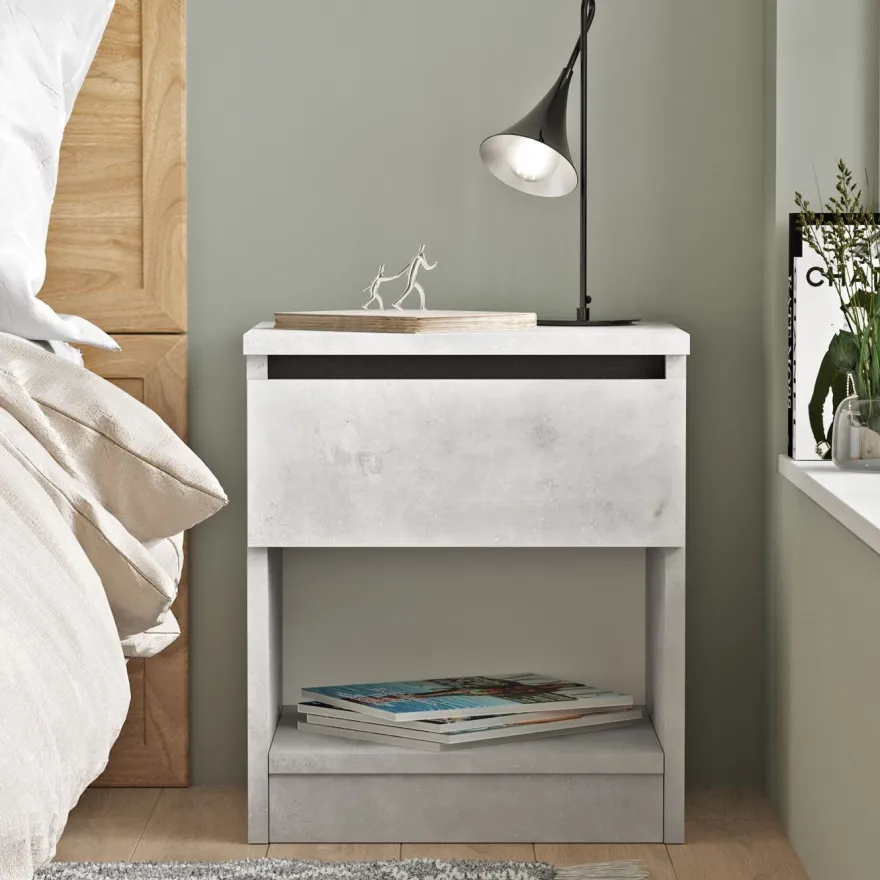 Yöpöytä Linento Furniture LV26, hopeanharmaa