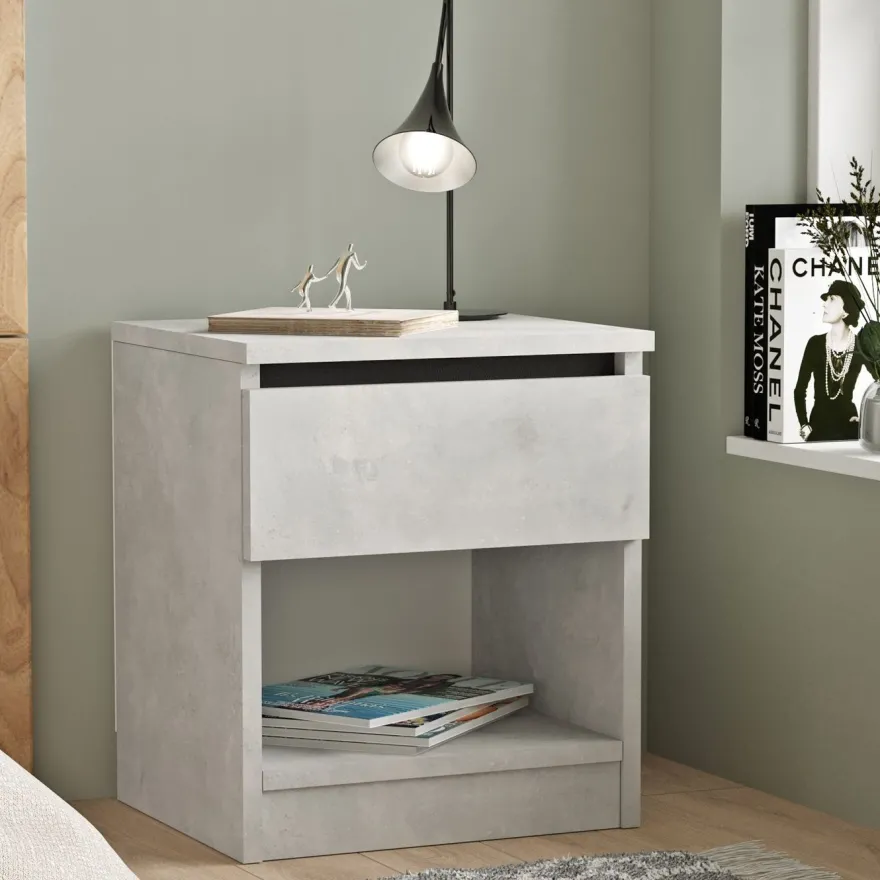Yöpöytä Linento Furniture LV26, hopeanharmaa